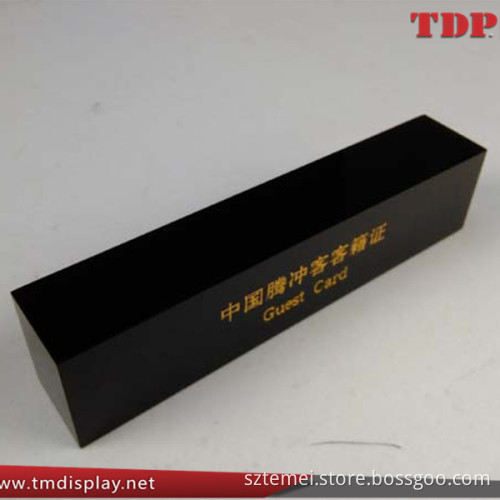 Clear Acrylic Crystal Retangle Block with Metal Piece Embedment Plexiglass Block for Display